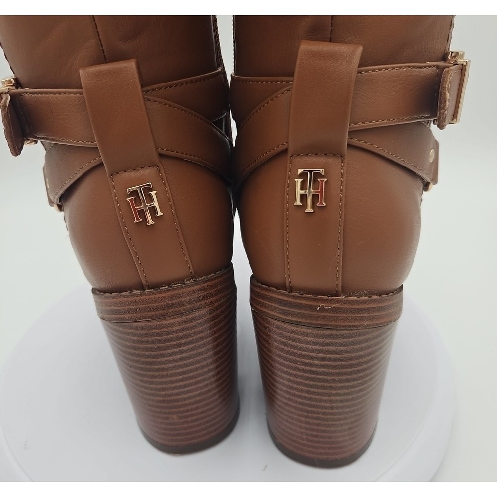 Tommy Hilfiger TWOPHALE W/8 Natural Brown Tall Knee High Heel Riding Vegan *EUC - Picture 5 of 16